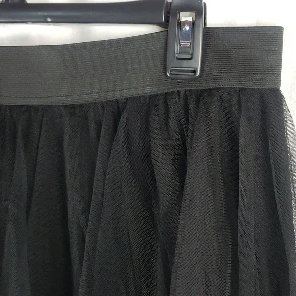City Chic Women's 14 Black Tiered Tulle Pixie Skirt - Picture 6 of 16